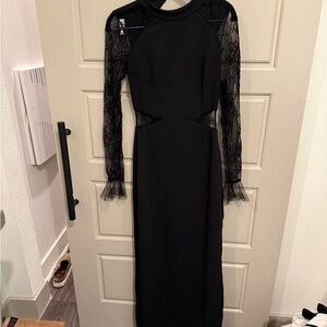 Lulu's Black Backless Lace Dress